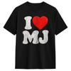 Retro Ich Liebe MJ T-Shirt Sommer Baumwoll-T-Shirts Für Unisex Muster T-Shirt Kurzarm Streetwear Kleidung