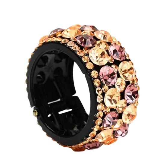 Non-slip Comb Design Elegant Ponytail Hair Clip Colorful Rhinestone Decor Ponytail Hairpin Styling Tool