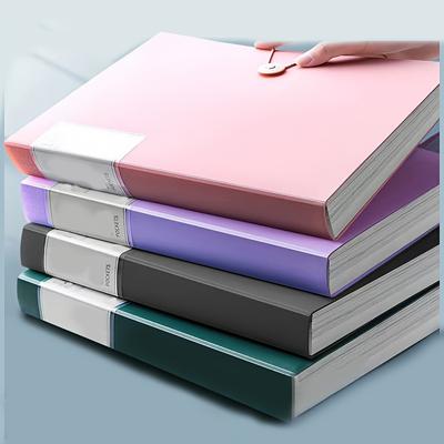 60-Pocket A4 File Folder - Waterproof PP Document Organizer for Test Papers & Family Records