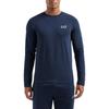 Emporio Armani EA7 SS24 Logo Letter Print Slim Fit Long Sleeve T-Shirt Men Tops Navy-Blue 8NPT28-PJVQZ-0562