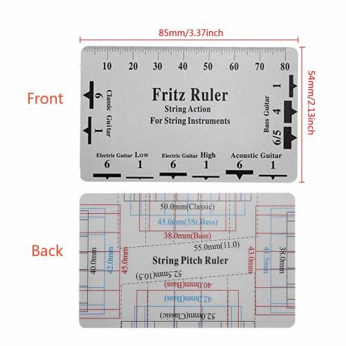 Notched Straight Edge Guitar Neck with Luthier's Tool String Action Ruler Gauge for Gibson 24.7" and Fender 25.5" Electric Guitars