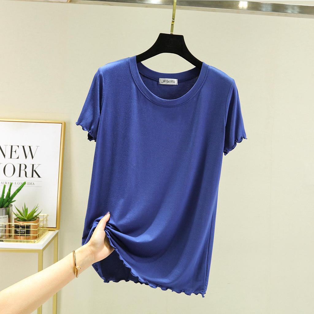 Women's Slim Fit Summer Ice Silk Short Sleeve Top