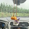 Halloween Crochet Pumpkin And Ghost Car Pendant Handmade Mini Knitted Ghost Pumpkin Hanging Ornament for Car Rear View Mirror Interior Accessories
