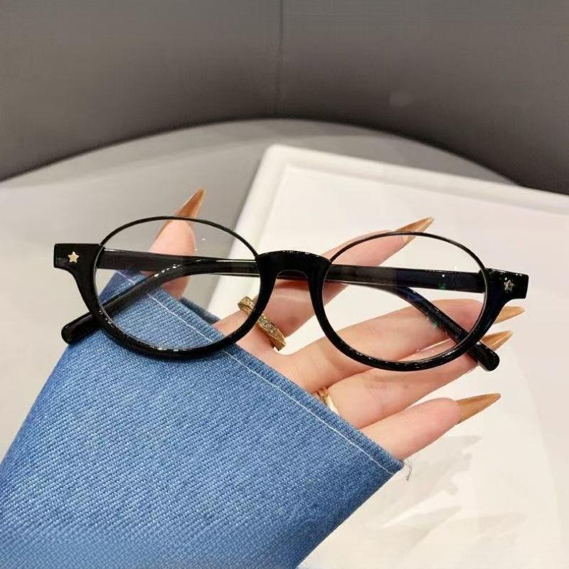 New Metal Half-Frame Myopia Glasses Premium Small-Frame Oval Blue Light Protection Minus Diopter Eyeglasses 0To -3.5 -4.0