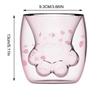Cat Claws Creative Glass Double Floor Coffee Milk Glass Cherry Powder Homemade Transparent Glass Glass