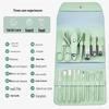 Green 16-Piece Nail Clipper & Manicure Set: Colorful, Practical Grooming Essentials & Gift