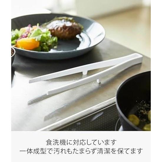 Yamazaki Silicone Cooking Chopsticks Tongs White Approximately W6XD2XH28cm Tower Non-slip Heat Resistant 5195