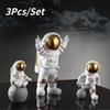 3Pcs Mini Astronaut Figures Cute Space Man Statues Desktop Decoration Collectible Model For Car Home Room Birthday Gift