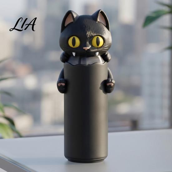 Bat Shaped Can Support 3D Printed Holder, Funny Cartoon Vampire Cat Stand Practical Beverage Holder for Standard Soda Cans, Halloween Desktop
