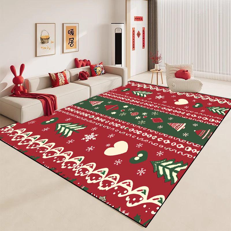 Light Luxury Christmas Carpet Large Living Room Decoration Rug Comfortable Children's Bedroom Mat Non-slip Corridor Lounge Rugs