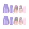 24pcs Pastoral Small Fresh Manicure 3D Flower Wear Nail Piece Short Ballet Removable Nail Piece
