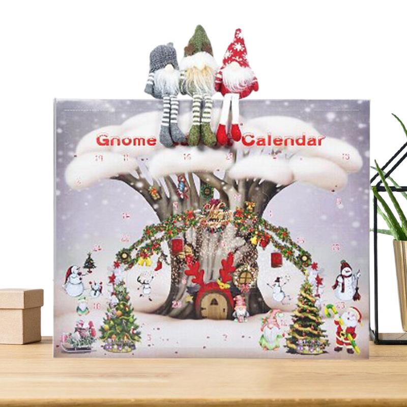 Christmas Gnome Holidays Advent Calendar 2025 Christmas Faceless Dwarf Countdown Calendar 2025 Rustic Faceless Rudolph Plush Toy