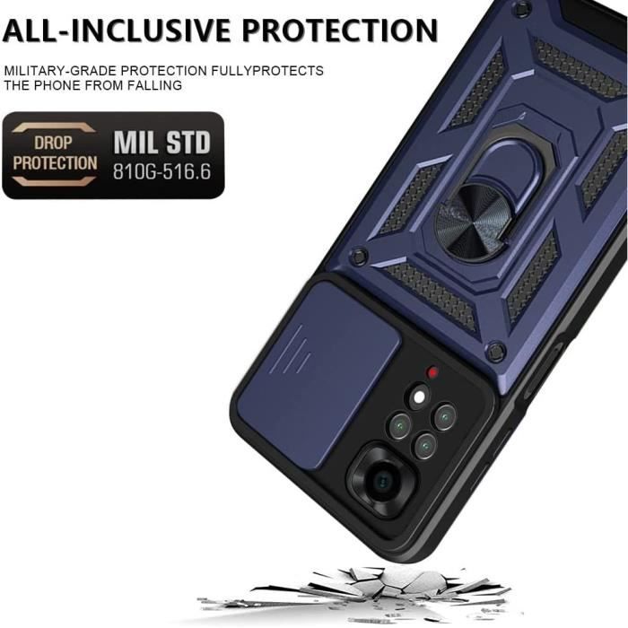 Protective Case - E.F.CONNECTION - Redmi Note 11 Pro - Shockproof - Camera Cover - Navy Blue