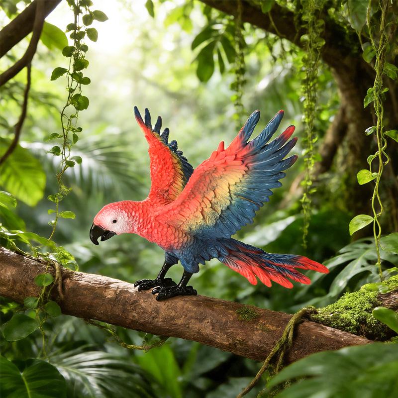 Children's Static Wild Animal Bird and Parrot Figure Set