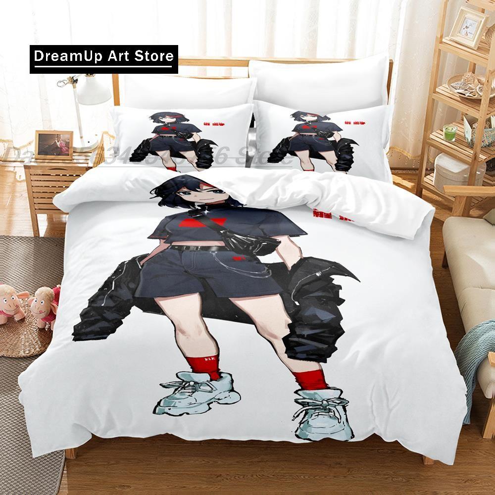 Fashion 3D Print Cartoons KILL La KILL Bedding Set Single Twin Full Queen King Size Bed Set Adult Kid Bedroom Duvet Cover Sets