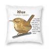 Wren Garden Bird Pillowcase Polyester Linen Velvet Pattern Zip Decorative Car Cushion Case x