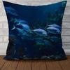 Colorful Underwater Marine Life Pillowcase Pattern Cushion Cover Suitable For Sofa Bedroom Car Pillow Cover