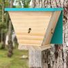 Wood Carpenter Bee Trap Outside Natural Wood Boring Bee Trap Weather-proof House Shape Outdoor Hanging Bee Catcher Decoration