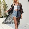 Damen Sexy Spitze Spitzen Schal Locker Strandurlaub Sonnenbekleidung Bikini Cover-up Bademode Outer Cardigan