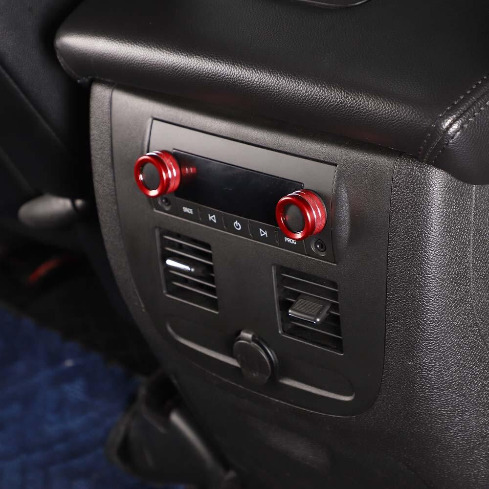 6x Red Center Control Switch Knob Ring Cover Trim For Silverado/Suburban 2007+