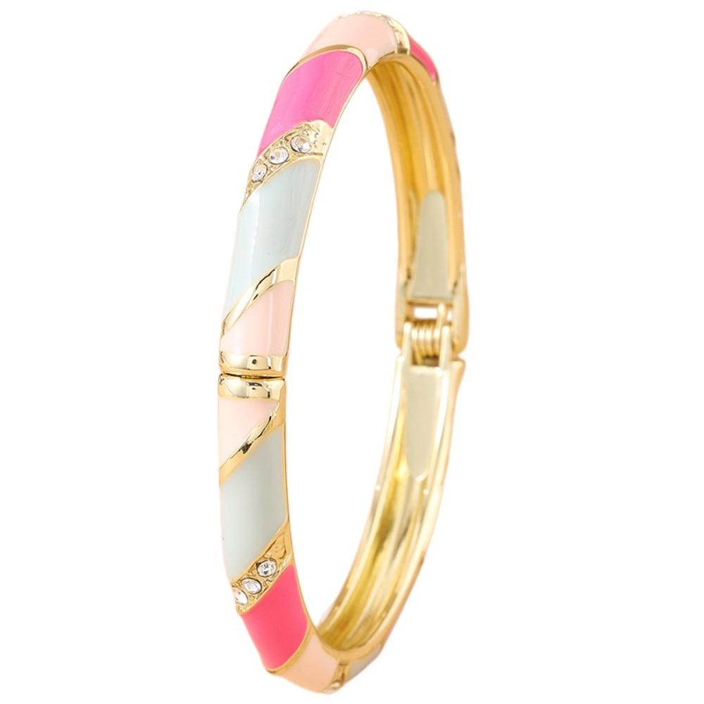 Enamel Vintage Cloisonne Bangle Lines Shape Women's Hand Bracelet Chinese Crystal Bangle Ladies