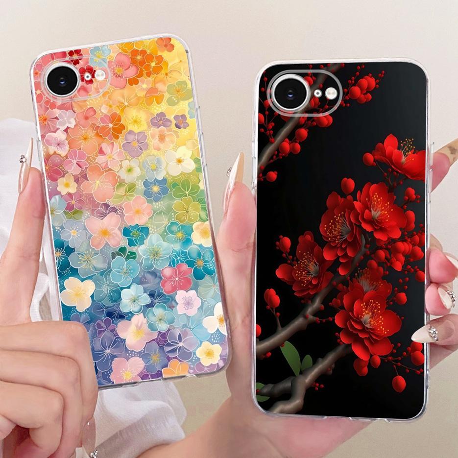 For Apple iPhone 16e Case A3409 Luxury Flowers Butterfly Painted Cover Soft Slim Phone Case For iPhone 16e iPhone16e Fundas Bags