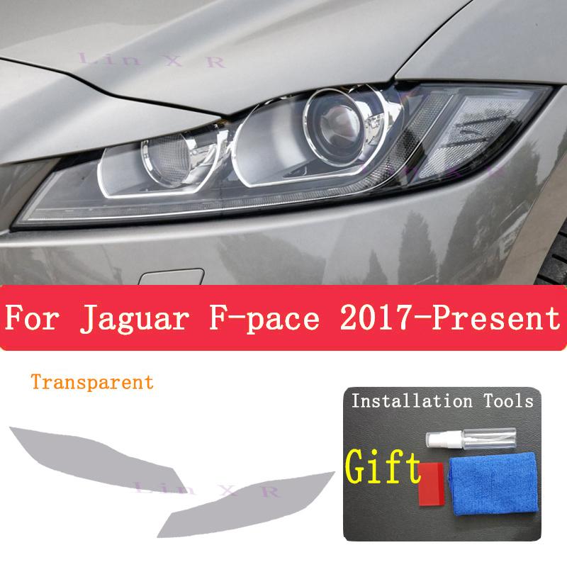

For Jaguar F Pace X761 2017 Rear Headlamp Car Styling Sticker Headlamps TPU Smoked Black taillight Protector Film accessories Headlight T