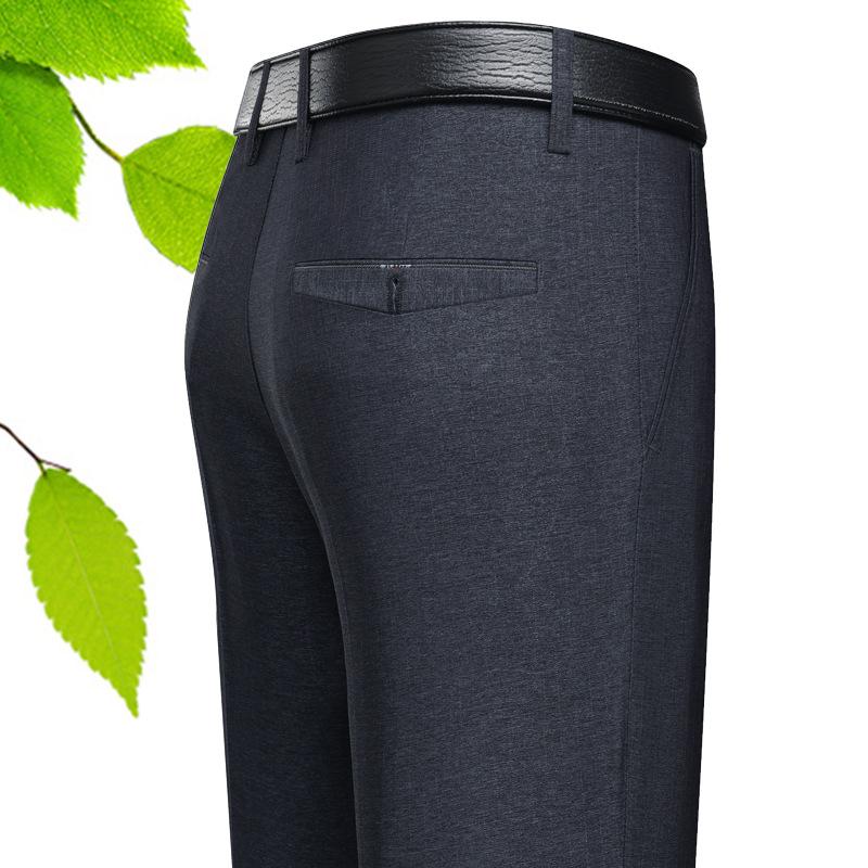 

Мужские классические прямые длинные брюки, мужские повседневные длинные брюки с высокой талией и плоской передней частью, летние хлопковые тонкие брюки без железа, деловое рабочее платье, свободные брюки 33