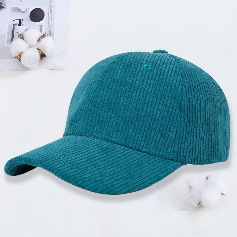 Corduroy baseball cap embroidery autumn and winter outdoor sunshade sun protection peaked cap men's work cap