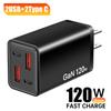 120W GaN USB C Charger PD QC3.0 Fast Charging Phone Charger Adapter for IPhone 16 Samsung Xiaomi Huawei Multi Ports Wall Charger