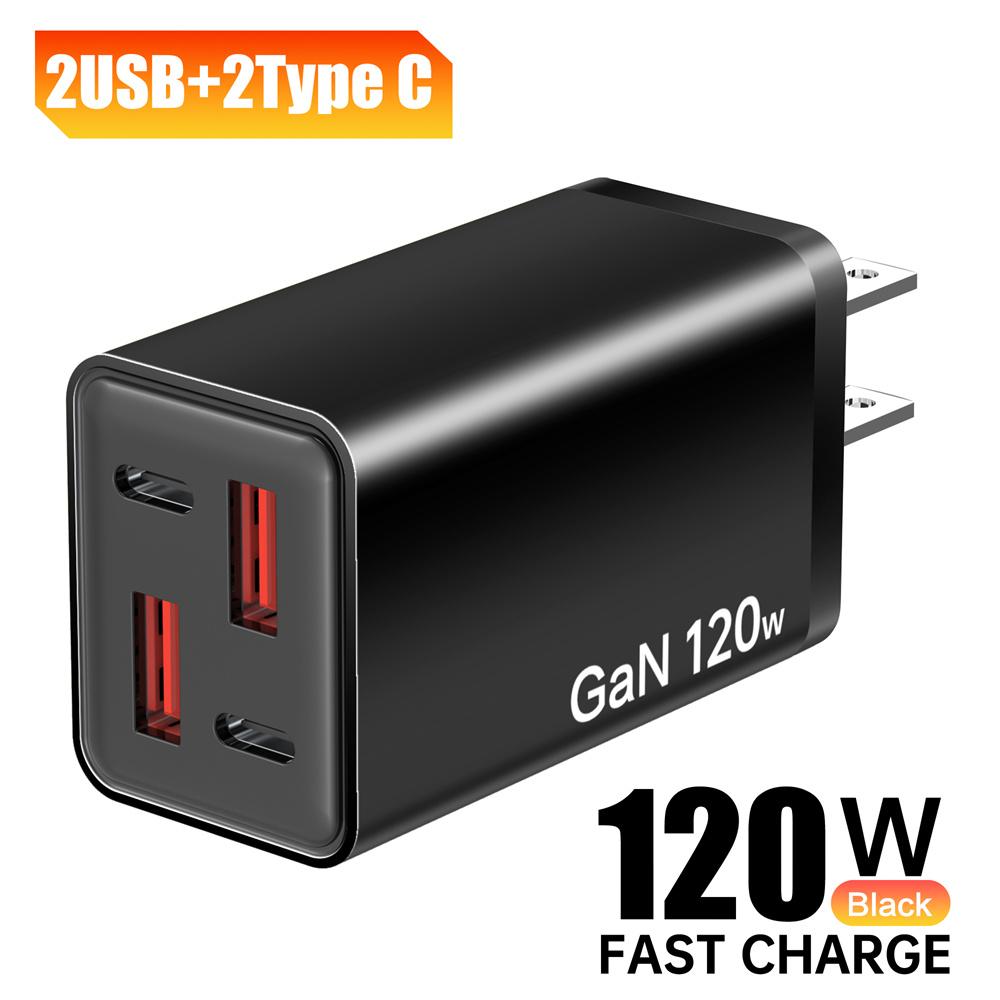 120W GaN USB C Charger PD QC3.0 Fast Charging Phone Charger Adapter for IPhone 16 Samsung Xiaomi Huawei Multi Ports Wall Charger