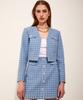 Chaenewyork Houndstooth Denim Vneck Jacket [Light Blue]