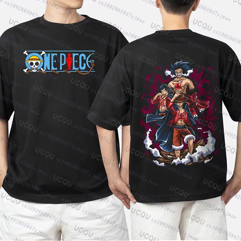 

2026 Новая модель Японский герой One Piece Монки Д. Луффи Хлопковая футболка Мужская дышащая хлопковая футболка 4XL