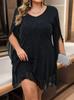 Spring/Summer Plus Size Women's V-neck Slit Sleeve Elegant Formal Dress