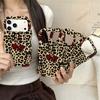 Mobile phone case Direct supply Sweet cool leopard print cherry iPhone17promax mobile phone case 13 two-in-one film case
