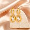 Minimalist Geometric Zircon Drop Earrings for Women, 18K Gold Plated Stainless Steel Waterproof Jewelry Gifts