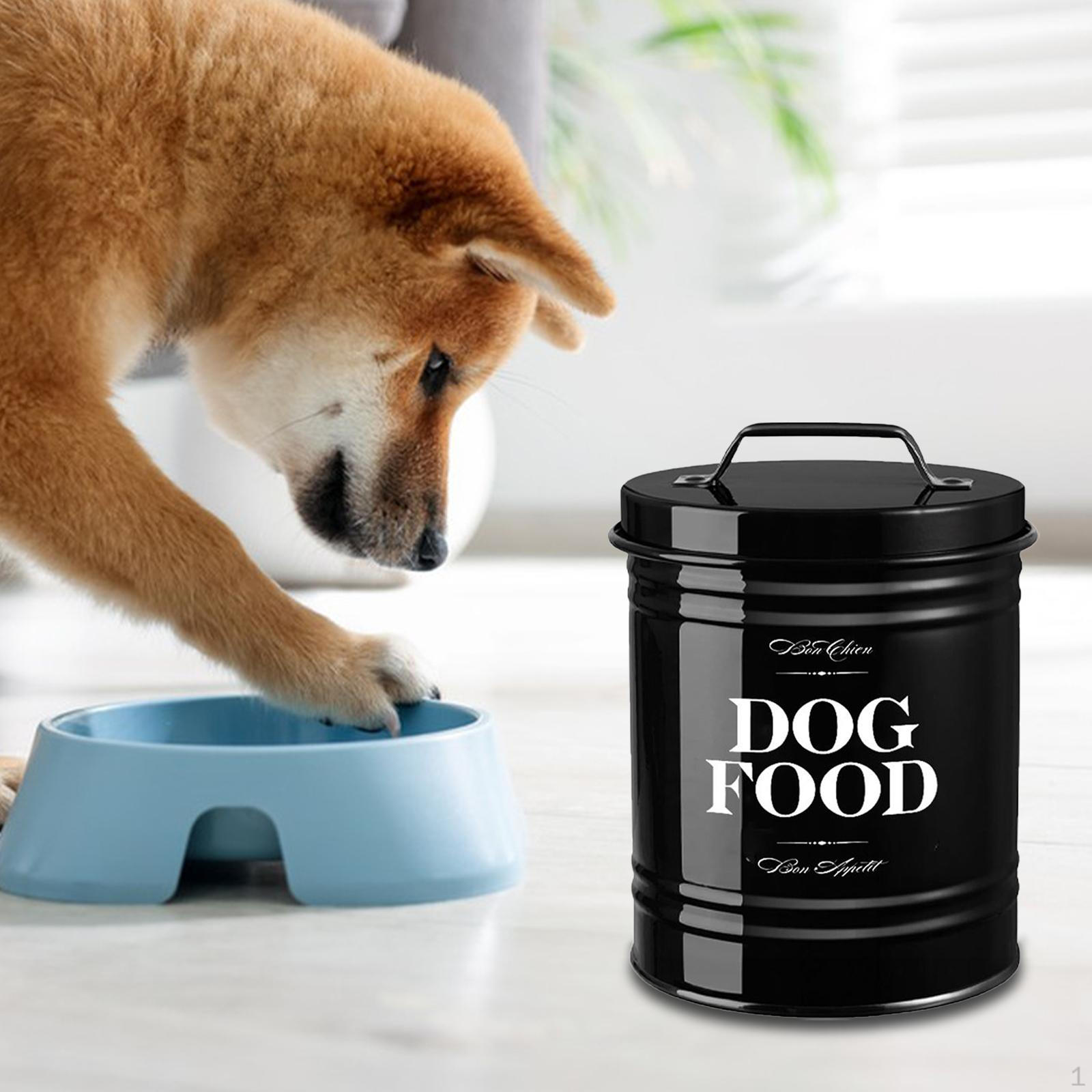 

Герметичный контейнер для лакомств для собак, изготовлен из оцинкованного железа, с прочной ручкой для переноски, большой объем для хранения чёрный