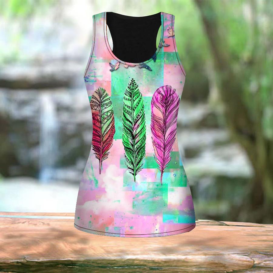 3D Yellow Feather Print Workout Yoga Gym Printed Summer Sport Shirts Plus Size Vests