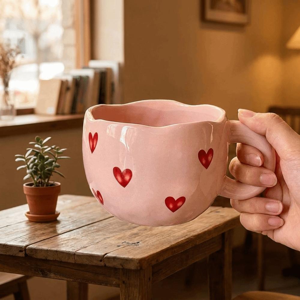 Multipurpose Romantic Ceramic Coffee Mug Adorable 400ml Milk Mug Heat-resistant Breakfast Cup Office