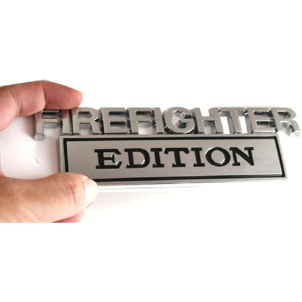 2pcs Big Size Firefighter Edition Emblem for Truck Car Truck Motorcycle Chrome