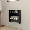 VidaXL Wall-Mounted Shoe Cabinet Black 60x18x60 Cm Chipboard
