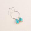 Rare Blue Copper Turquoise Gemstone 925 Sterling Silver Jewelry Earrings 2.60" EE-43-33
