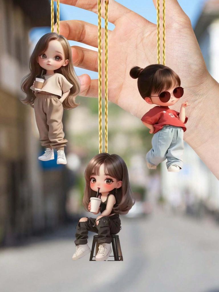 Skvělý design klíčenky pro ležérní dívku je ideální pro zdobení DIY taštiček na klíče od auta a je tak dokonalým dárkem pro ostatní.