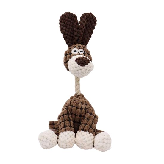 Squeaky Plush Dog Toy Tear-resistant Dog Chew Toy Cute Animal Shapes Dog Dental Cleaning Toy for Small Medium Large Dogs