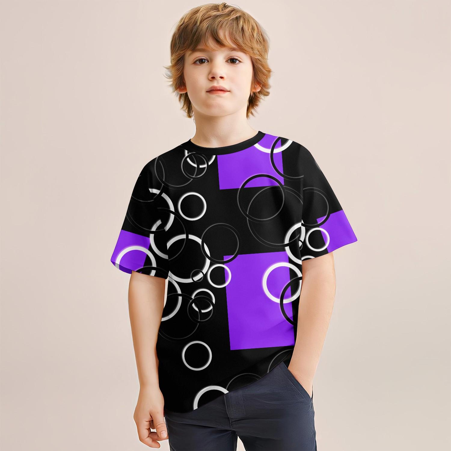 

Новая летняя детская одежда, футболка с короткими рукавами и 3D-принтом, наполненная пузырьками, повседневные дышащие спортивные топы для мальчиков 4–14 лет 140CM