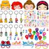 Princess Anime Keychains Stickers Stamps Cosplay Masks Photo Booth Props Gifts for Guests Kids Party Favors Baby Showers