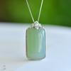 Natural Hotan Jade S925 Silver Safety Tag Pendant Necklace