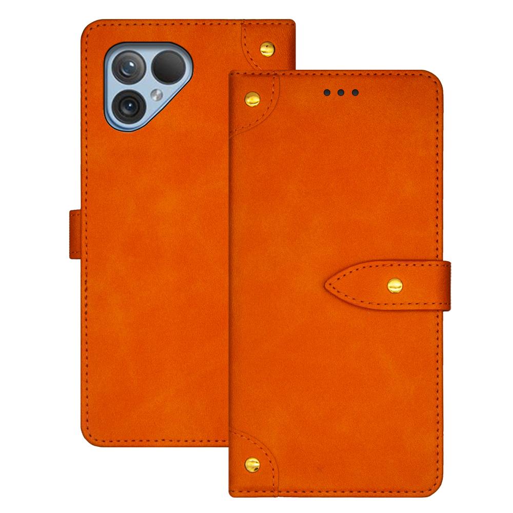 

IDEWEI For Fairphone 5 Case PU Leather Card Holder Phone Cover Orange