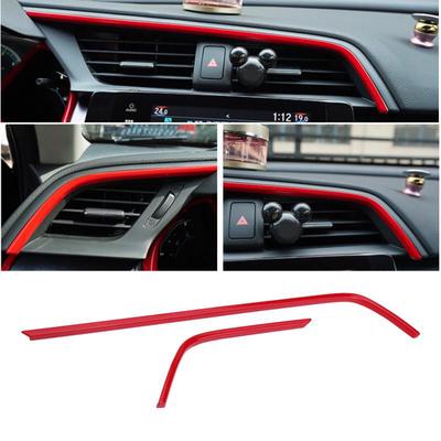2 szt. Czerwony ABS Auto osłona ramy wylotu powietrza samochodu tapicerka dla Honda Civic 10th 2016 2017 2018 samochód
