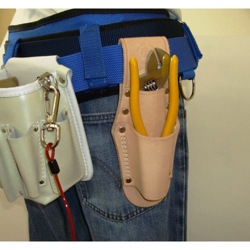 KOZUCHI Tanned Leather Pliers Holder, 2-Tier, Double-Stitched, Embossed, SP-02